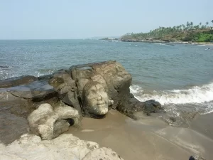Shiva Face in Ozran Beach near Vagator North Goa