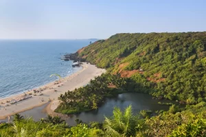 Ariel View of Sweet Water Lake near Arambol Beach North Goa